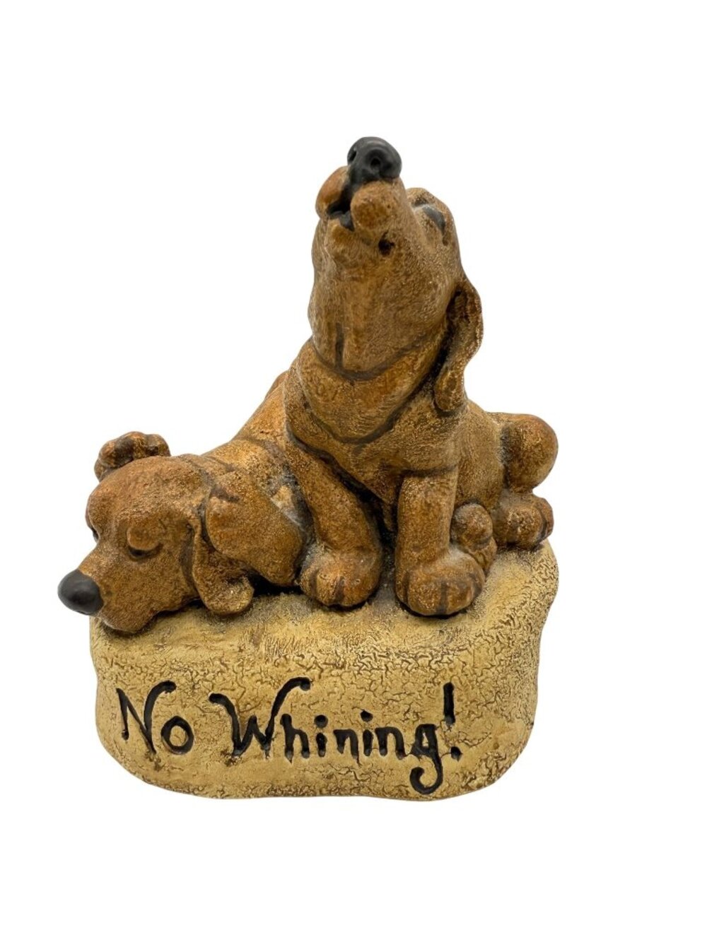 Vintage Big Sky Carvers "No Whining" 2 Dogs Figurine Humorous 4 Inches